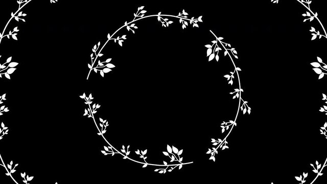 Abstraction of swirls. animated floral frame with alpha