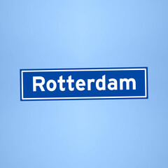 Rotterdam place name sign in the Netherlands