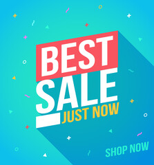 Naklejka premium Best sale banner. Sale and discounts. Flat design banner. Design template for promo design. Red ribbon vector. Discount banner promotion template.