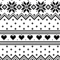 Nordic pattern illustration vector. New Year or winter design. Sweater ornaments for scandinavian pattern. Vector illustration.