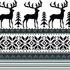 Nordic pattern illustration vector. New Year or winter design. Sweater ornaments for scandinavian pattern. Vector illustration.