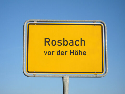 Ortsschild Rosbach vor der H&ouml;he