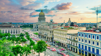 Obraz premium Havana urban skyline aerial view, Cuba