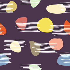 Simple abstract shape with line repeat pattern design