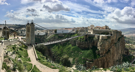 Sidi Rasheed Bridge part of the Rhumel siting high on the rocks with a view of the old city.These bridges exist as the city's most spectacular man-made structures