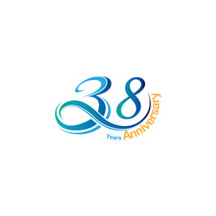 38 years Logo vector template eps for your company, industry purpose ready to use	