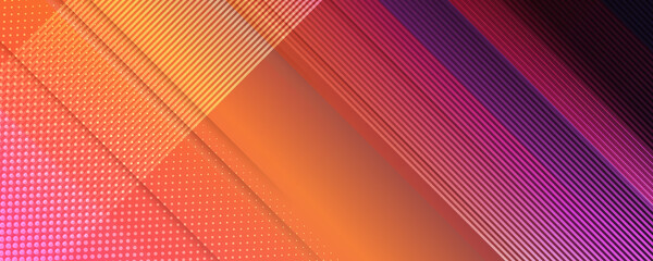 Multicolored tech background, with a geometric 3D structure. Clean, vibrant design with simple, bright, modern forms. 3D render. Blue purple orange yellow lines stripes background