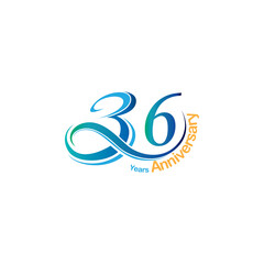 36 years Logo vector template eps for your company, industry purpose ready to use	
