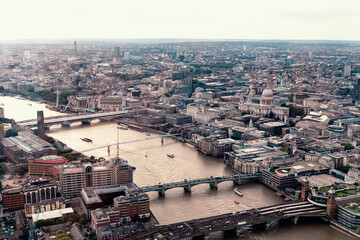 London cityscape from the air