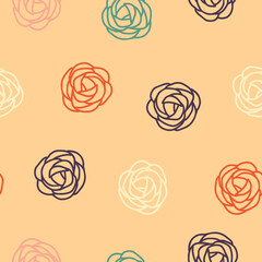 Colorful flower doodle repeat pattern design