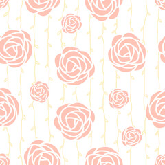 Elegant flower doodle repeat pattern design