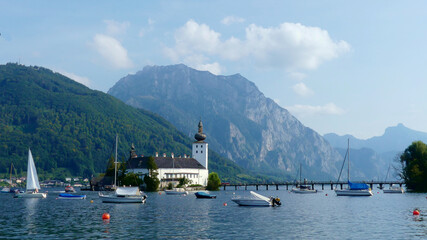 Seeschloss Ort im Traunsee bei Gmunden, Salzkammergut, Österreich