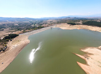 Aerial panorama of Domlyan Reservoir, Bulgaria