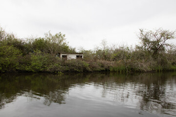 Fototapeta na wymiar Casa abandonada en la orilla del río de Veracruz