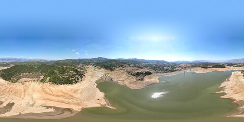 Aerial panorama of Domlyan Reservoir, Bulgaria