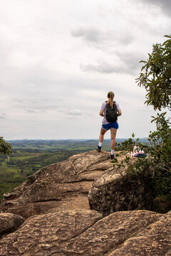 child on the top of the mountain