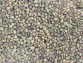 Close up of lot of peeled coffee seeds