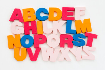 Obraz premium Multicolored letters alphabet on white background
