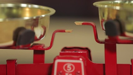 Measuring the weight on the old vintage scale