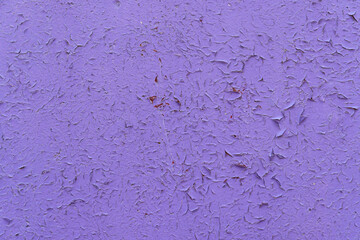 the wooden background is painted purple, the aged paint is peeling off