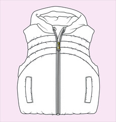 VEST, baby clothing. Hooded baby vest design
