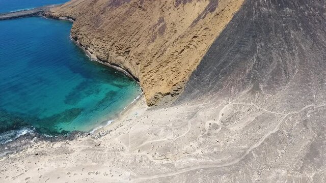 aerial beach, playa de la Graciosa, beach