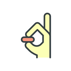 Manufacture of pharmaceutical, nutraceutical, supplement or cleaning product in hand vector icon design. That encapsulation by hard-shelled capsules. Contain dry, powdered ingredients or pellet.