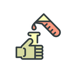 Laboratory robotic or robot scientist and test tube vector icon.
That robot is automation process for working, mixing, shaking,
testing in chemistry lab for pharmaceutical, biological and vaccine.