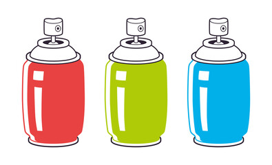 Paint spray cans isolated
