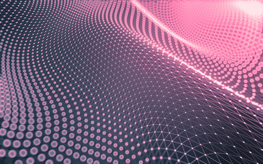 Obraz premium Abstract background. Molecules technology with polygonal shapes, connecting dots and lines. Connection structure. Big data visualization.