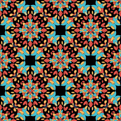 Indian embroidery. Geometric folklore ornament. Tribal ethnic vector texture. Seamless striped pattern in Aztec style. Scandinavian, Slavic, Mexican, folk pattern