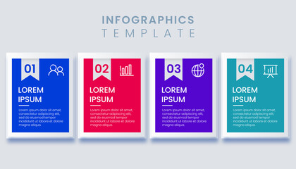 Business infographic with 4 options or steps