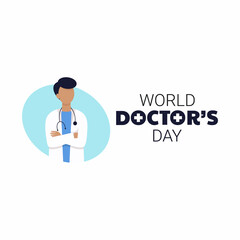 World Doctor's Day. National Medical Holiday. Vector illustration with a doctor.