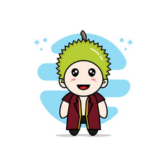 Cute lawyer character wearing durian costume.