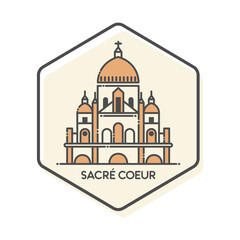 Sacre Coeur Outline Icon Paris France Simple Icon - landmarks building icon - line icon