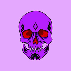 Pink head skull facing forward