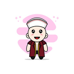 Cute lawyer character wearing nanny costume.