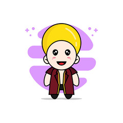 Cute lawyer character wearing lemon costume.