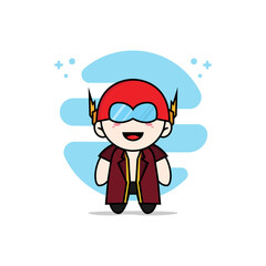 Cute lawyer character wearing superhero costume.