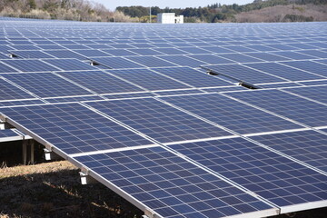 A solar photovoltaic power station. Renewable energy powe generation to prevent globalwarming.