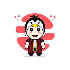 Cute lawyer character wearing Penguin costume.