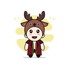 Cute lawyer character wearing deer costume.