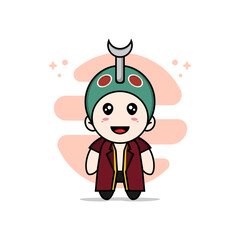 Cute lawyer character wearing beetle costume.