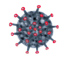 COVID-19 Virus Isolated on White