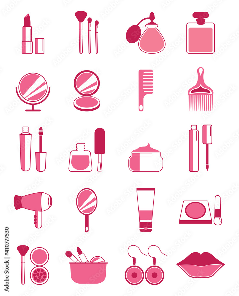 Wall mural Pink make up, illustration, vector on white background.