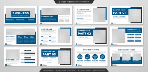 business presentation layout template design with minimalist style and clean layout use for corporate annual report and company profile 