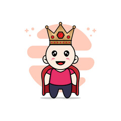 Cute kids character wearing king costume.