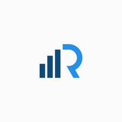 Financial letter R logo vector