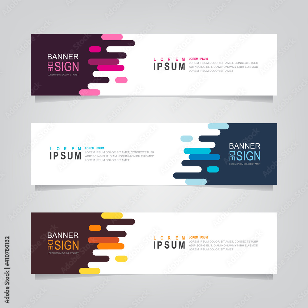 Fototapete vector abstract web banner design template. collection of web banner template. abstract geometric we