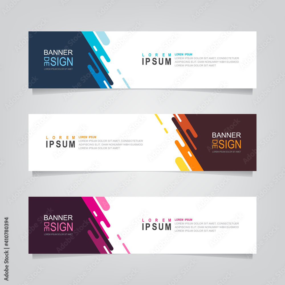 Fototapete vector abstract web banner design template. collection of web banner template. abstract geometric we